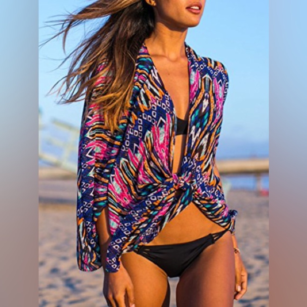 Vibrant oversized Multicolor Women's Swim Cover-Up